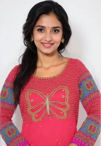 Hand-Embroidered Butterfly Blouse – Festive Elegance with Artistic Detail